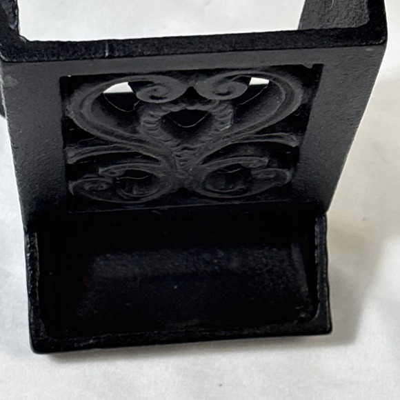 Vintage Cast Iron Match Stick Holder Striker DM H-2 Wall Mount Ornate 7" - Picture 7 of 8